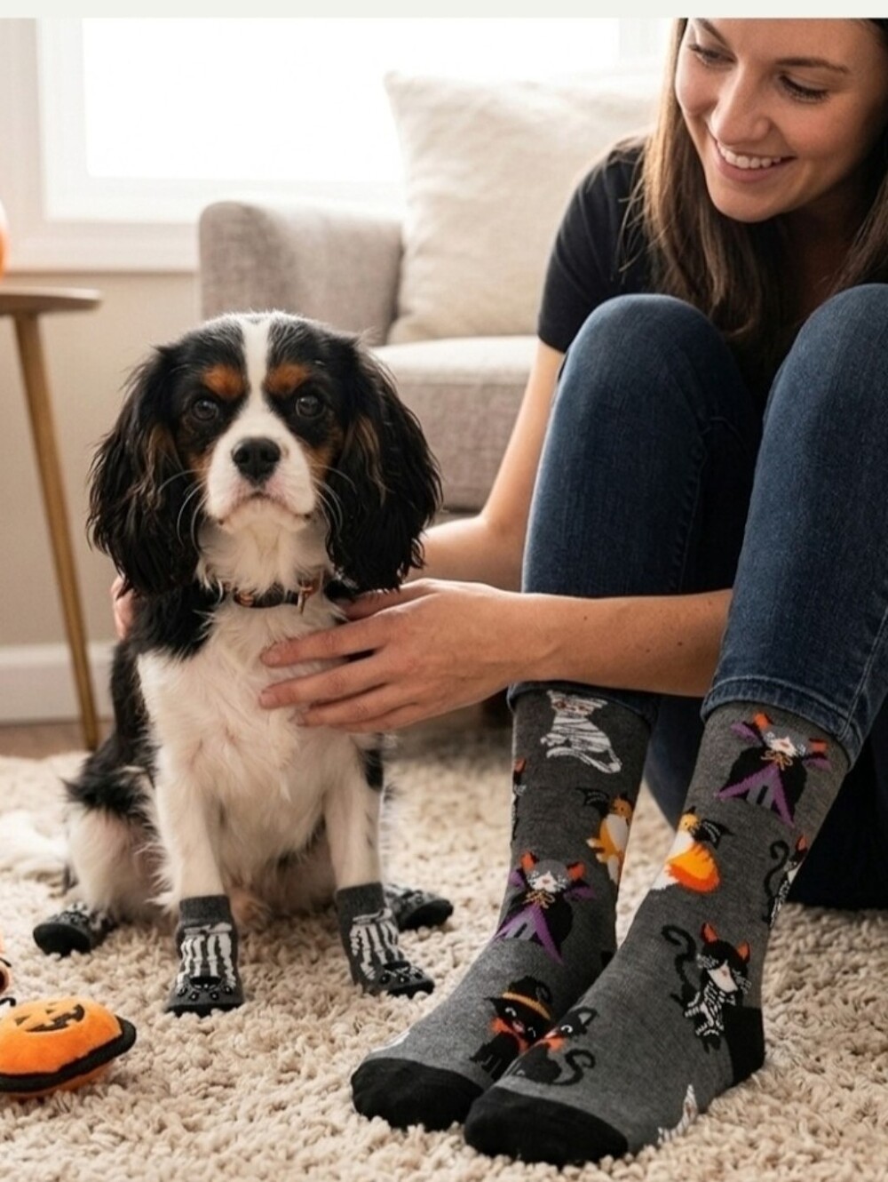 halloween pet & owner socks matching set - cats